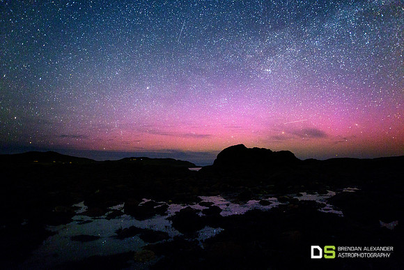 Aurora and Milky Way Glow Over Cruit Island