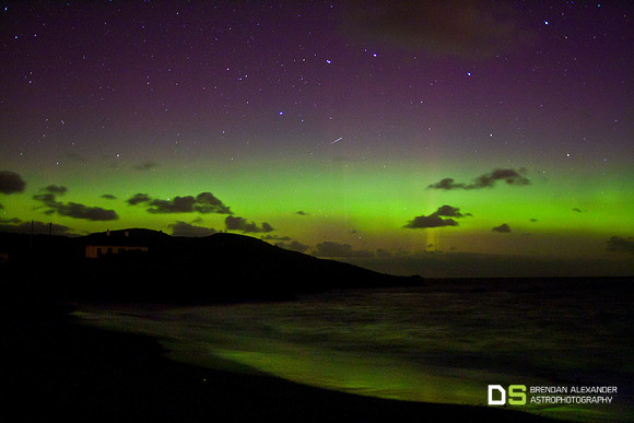 Aurora Reflections & Meteor