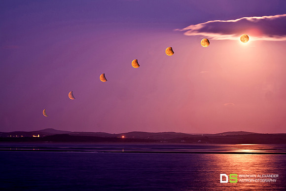 Lunar Eclipse Unfolds Over Mountcharles